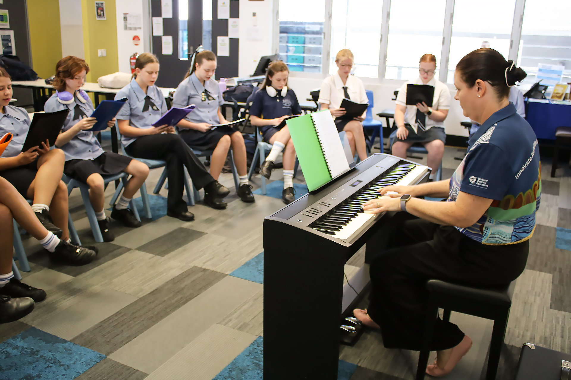 Teacher accompanying Vocal Group